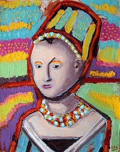 Retrato de rapariga segundo Christus,2020 (óleo sobre tela) de Gerhardt Isringhaus