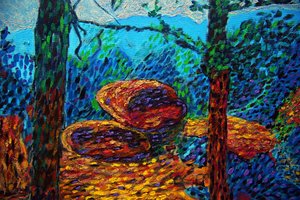 Sierra Madre Sunrise,2023,óleo sobre tela de Gerhardt Isringhaus