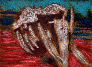 Esqueleto de baleia,2019 (óleo sobre tela) de Gerhardt Isringhaus