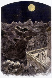 Pessoas na Lua observando a Terra - doentes. de Gerlier, em "Un monde inconnu: 2 ans sur la lune" de Pierre de Sélènes, ed. Flammarion de Gerlier Gerlier