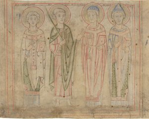 Santos Cipriano, Vito, Estevão e Cornélio de German 12th Century