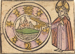 Cristo Medindo o Globo de German 15th Century