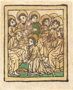 Cristo lavando os pés dos apóstolos de German 15th Century