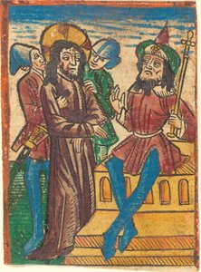 Cristo diante de Pilatos de German 15th Century