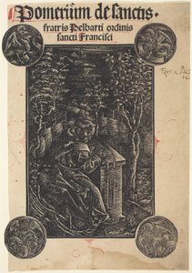 Franciscano, Pelbartus de Temesvar, em um jardim de German 15th Century