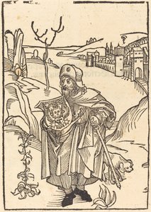 Gerson como peregrino com a cidade ao fundo de German 15th Century