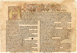 Inicial A e um desejo de ano novo de German 15th Century