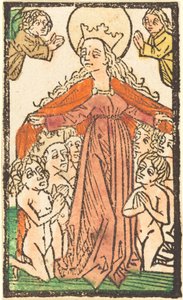 Madonna como uma protetora de German 15th Century