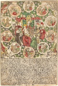Madona com o Rosário de German 15th Century