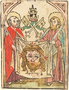 Santos Pedro e Paulo com o Sudário de German 15th Century