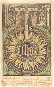 A Monografia Sagrada com os Símbolos da Crucificação e da Paixão [reto] de German 15th Century