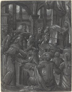 Cristo Disputando com os Médicos de German 16th Century