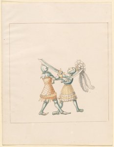 Freydal, O Livro das Justas e Torneio do Imperador Maximiliano I: Combates a Pé (Jousts) (Volume III): Placa 154 de German 16th Century