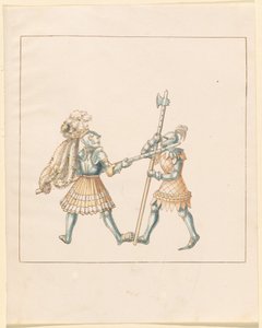 Freydal, O Livro das Justas e Torneio do Imperador Maximiliano I: Combates a Pé (Jousts) (Volume III): Placa 144 de German 16th Century