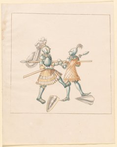 Freydal, O Livro das Justas e Torneio do Imperador Maximiliano I: Combates a Pé (Jousts) (Volume III): Placa 151 de German 16th Century