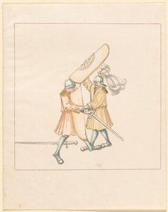 Freydal, O Livro das Justas e Torneio do Imperador Maximiliano I: Combates a Pé (Jousts) (Volume III): Placa 156 de German 16th Century