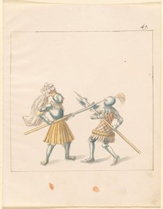 Freydal, O Livro das Justas e Torneio do Imperador Maximiliano I: Combates a Pé (Jousts) (Volume III): Placa 146 de German 16th Century