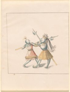 Freydal, O Livro das Justas e Torneio do Imperador Maximiliano I: Combates a Pé (Jousts) (Volume III): Placa 143 de German 16th Century