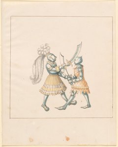 Freydal, O Livro das Justas e Torneio do Imperador Maximiliano I: Combates a Pé (Jousts) (Volume III): Placa 153 de German 16th Century