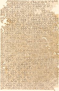 Folha com Padrão de Flores e Diamantes de German 16th Century