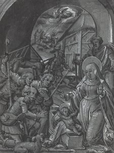 O Nascimento de Cristo [verso] de German 16th Century