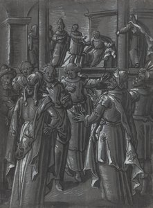 O Sumo Sacerdote diante de Pilatos [verso] de German 16th Century