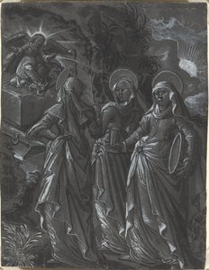 As Três Mulheres no Túmulo [reto] de German 16th Century