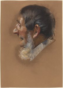 Perfil de um homem com costeletas de German 19th Century
