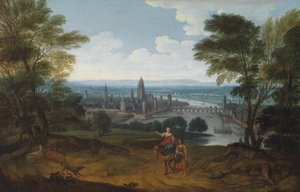 Vista de Frankfurt am Main a partir do oeste, século XVIII