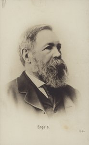 Friedrich Engels (1820-1895), teórico político, cientista social e escritor alemão (fotografia a preto e branco) de German Photographer
