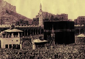 Peregrinos na Kaaba, ilustração de "Palastina" de Karl Grober