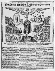 Uma revista alemã retratando Gustavus Adolphus como o campeão da causa protestante de German School