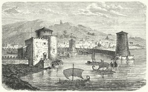 Um porto fenício (gravura) de German School