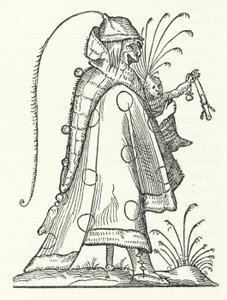 Uma personagem do livro Les Songes drolatiques de Pantagruel (Os Sonhos Cómicos de Pantagruel) de Richard Breton (gravura) de German School