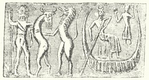 Uma representação da Grande Inundação da Epopéia de Gilgamesh de German School