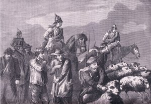 Um grupo de busca, Cassells History of the War between France and Germany publicado por Cassell and Company Limited, c.1890 (litho) de German School