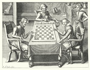 Um jogo de xadrez (gravura) de German School