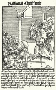 Uma página do panfleto anti-papista de Lutero, Passional Christi und Antichristi de German School
