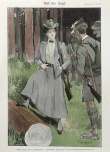 Uma mulher na caça ao tiroteio - médico alemão. de German School