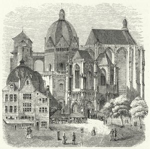 Catedral de Aachen (gravura) de German School