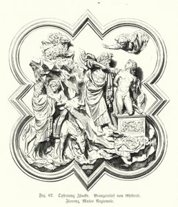 Abraão oferecendo o seu filho Isaac para sacrifício, relevo em bronze por Lorenzo Ghiberti (gravura) de German School