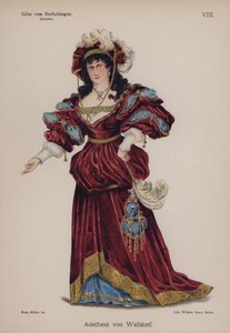 Adelheid von Walldorf, de Gotz von Berlichingen, de Goethe (cor litho) de German School