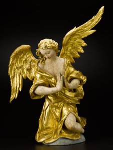 Anjo Adorador, c.1735-1760 (madeira, policromada e folha de ouro) de German School