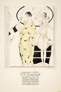 Anúncio de "F.V. Grunfeld", de Styl, pub.1922 (impressão em pochoir) de German School