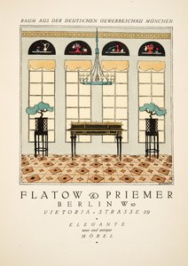 Anúncio para "Flatow & Priemer", de Styl, pub.1922 (pochoir print) de German School