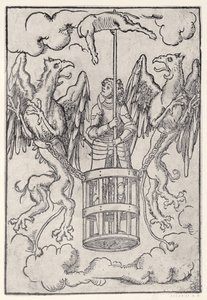 Alexandre, o Grande, levado ao ar por dois grifos, c.1525 de German School