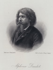 Alphonse Daudet, romancista francês (gravura) de German School