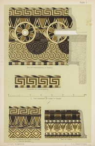 Decoração arquitectónica grega antiga (cor litho) de German School