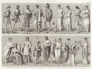 Fatos Gregos Antigos. Ilustração para Bilder-Atlas (gravura) de German School