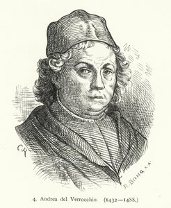 Andrea del Verrocchio, pintora, escultora e ourivesaria italiana da Renascença (gravura) de German School